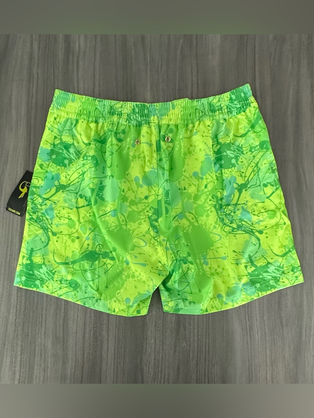 Tucann men’s Splatter Swim Shorts Green - Picture 3 of 9
